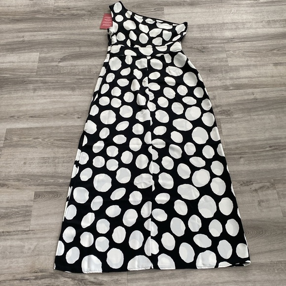 Truth and Fable one shoulder maxi dress size M/NWT/black & white. Side zipper - Picture 11 of 15